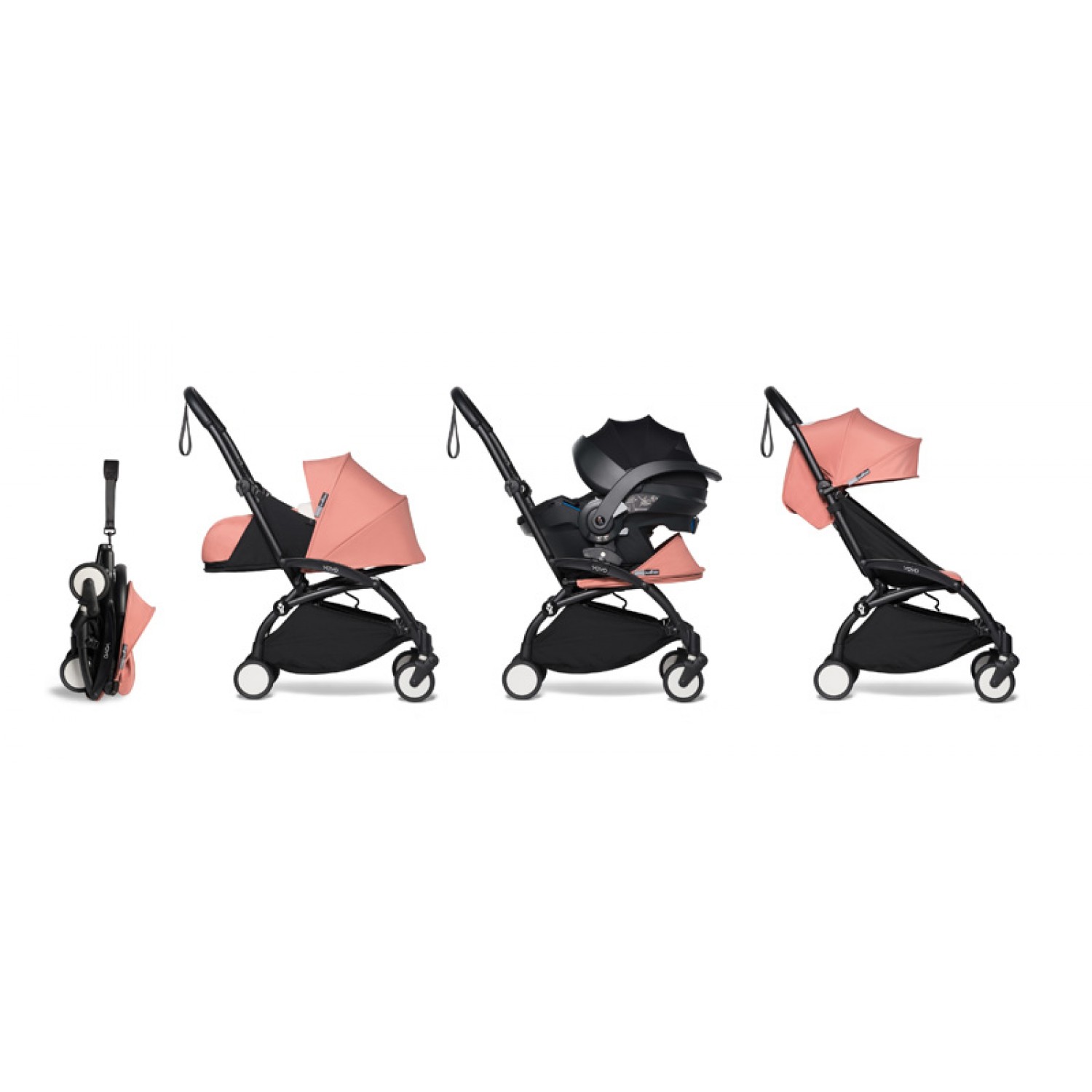 All-in-one BABYZEN stroller YOYO2 0+, car seat and 6+  | Black Chassis Ginger